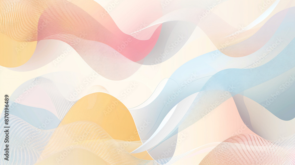 Poster abstract background with pastel colors and geometric shapes, creating an elegant and modern design f
