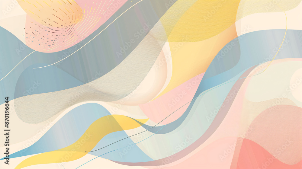 Aufkleber abstract background with pastel colors and geometric shapes, creating an elegant and modern design f