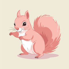 Cute Pink Squirrel Illustration