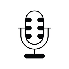 microphone icon with white background vector stock illustration