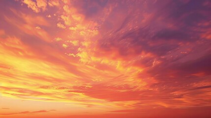 Obraz premium The dramatic colors of a sunset sky, with shades of red, gold, and violet, create a stunning natural painting that captivates the eye.