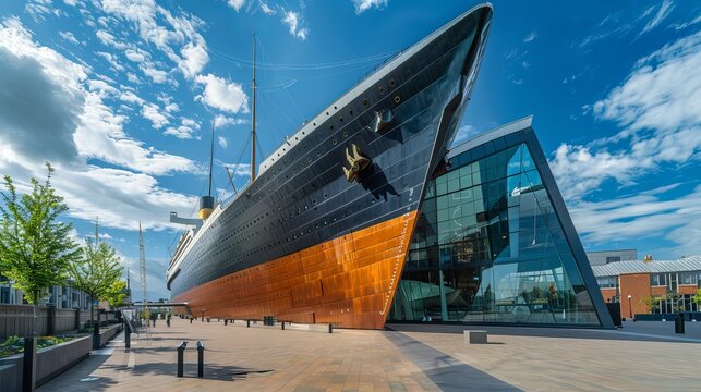 The exterior of the Titanic Museum in Belfast, UK, captured on June 1, 2018.