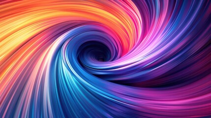 Fototapeta premium Mesmerizing Swirling Vortex of Colorful Abstract Waves in Dynamic Motion.