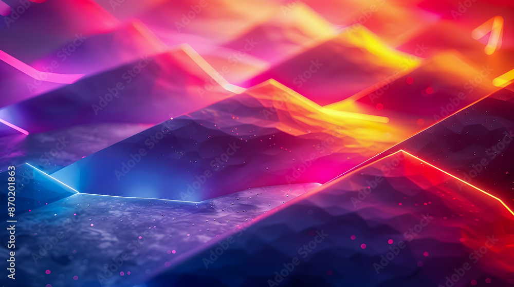 Poster minimalist luxury neon lines background with subtle geometric shapes and diffused lighting sophistic