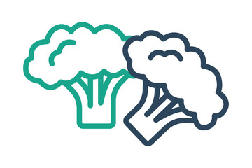 Broccoli icon. icon related to vegetables, healthy eating or vegetarian. line icon style. nutrition elements vector illustration