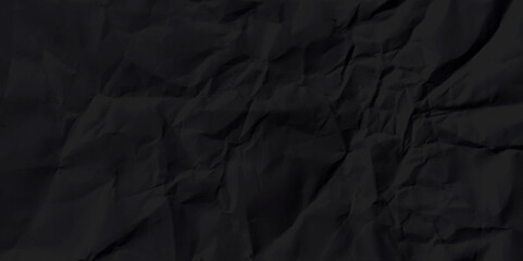 Texture of crumpled paper. Vector illustration. Black crumpled paper texture in low light background.