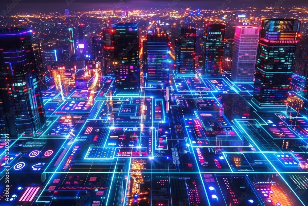 Aufkleber dj in a vibrant urban setting with pink lights creating a dynamic and energetic performance