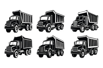 realistic dump truck eps vector bundle