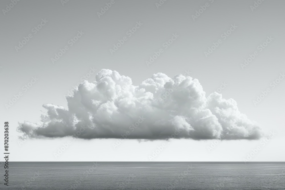 Poster stratus clouds forming a low, gray layer against a minimal, simple background, creating a calm, over