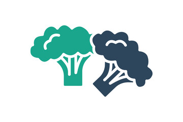 Broccoli icon. icon related to vegetables, healthy eating or vegetarian. solid icon style. nutrition elements vector illustration