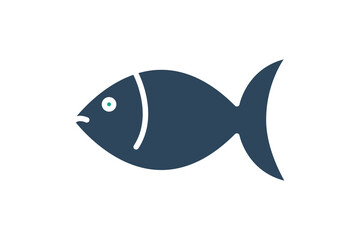 Fish icon. icon related to Omega 3, healthy fats or protein source. solid icon style. nutrition elements vector illustration
