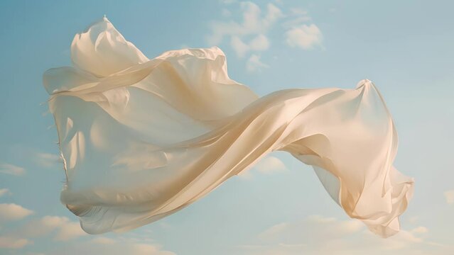 A simple yet elegant creamcolored prayer shawl glides silently through the sky a reminder to slow down and connect with the sacred.