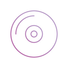 disc icon with white background vector stock illustration