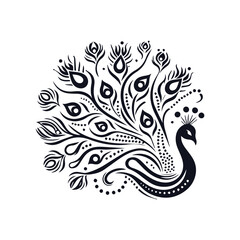 Graceful Peacock Silhouette Vector Design