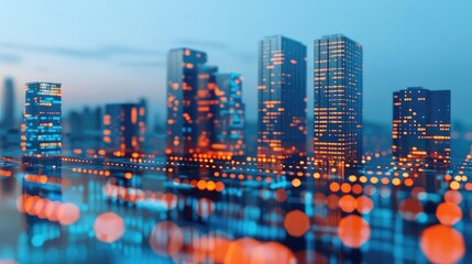 Consumer spending analysis, holographic data visualization, modern high-rise office, advanced economic insights