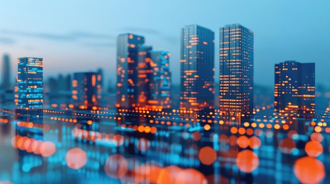 Consumer spending analysis, holographic data visualization, modern high-rise office, advanced economic insights