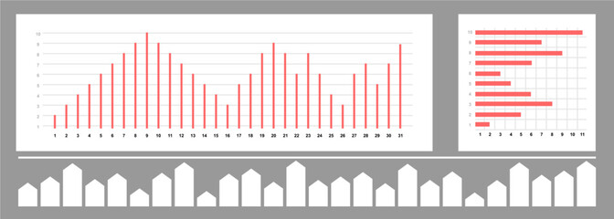 Infographic dashboard template. Simple design of interface, admin panel with graphs, chart diagrams. infographic data presentation.