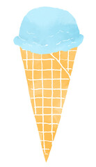 ソーダアイス　水彩風イラスト