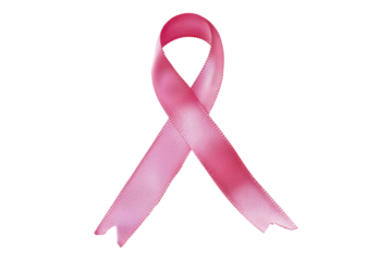 Pink ribbon isolated on transparent background
