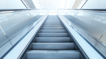 Elegantly designed modern escalator in a spacious and well-lit indoor setting with sleek architecture and polished surfaces showcasing contemporary style