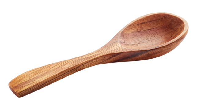 Watercolor wood spoon isolated on a transparent background