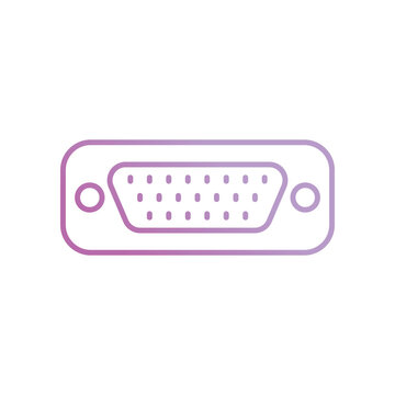 vga port icon with white background vector stock illustration