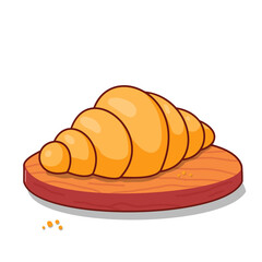 loaf of bread, croissant illustration 