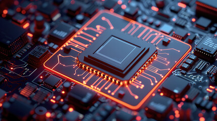 Obraz premium Electronic components, integrated circuit boards, electronic devices