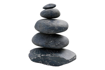 stack of zen stone isolated on transparent background