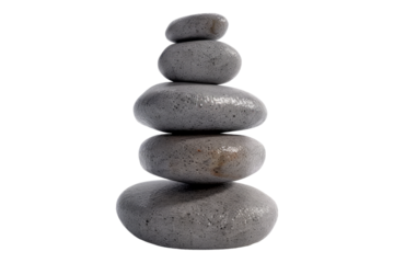 stack of zen stone isolated on transparent background