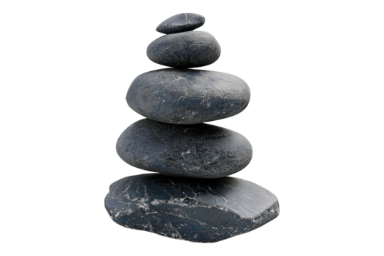 stack of zen stone isolated on transparent background