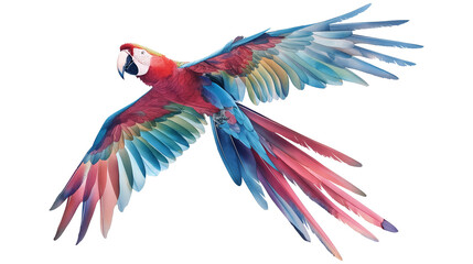 Fototapeta premium A colorful parrot is perched on a branch isolated on a transparent background