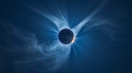The eerie beauty of the sky during a solar eclipse, with the sun's corona visible, is a powerful reminder of the celestial dynamics at play.