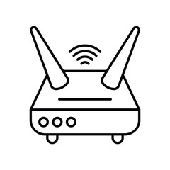router icon with white background vector stock illustration