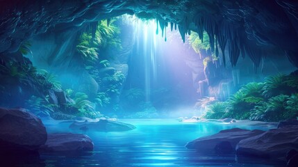 Enchanted Crystal Cavern, Mystical Underground Lake