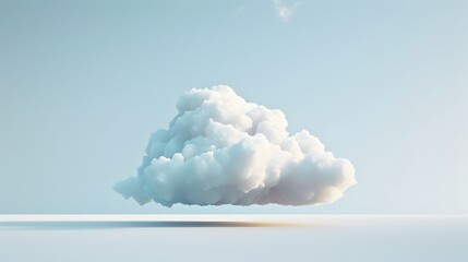Soft White Cloud in Minimalist Skyscape