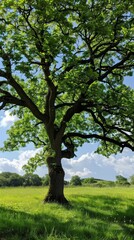 Fototapeta premium Background of Nature. A Lush Oak Tree