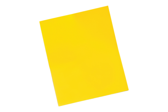 Yellow note paper isolated on transparent background