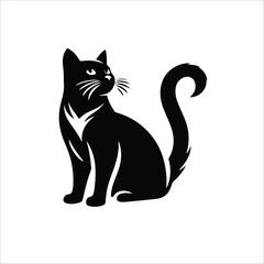 cat silhouette vector image with a white background