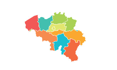 Map of Belgium isolated modern colorful style. for website layouts, background, education, precise, customizable, Travel worldwide, map silhouette backdrop, earth geography, political, reports. 