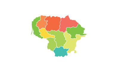 Map of Lithuania isolated modern colorful style. for website layouts, background, education, precise, customizable, Travel worldwide, map silhouette backdrop, earth geography, political, reports. 