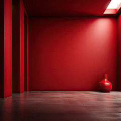 Simple red background with a gradient. Created with generative AI