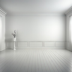 empty plain white background . Created with generative AI