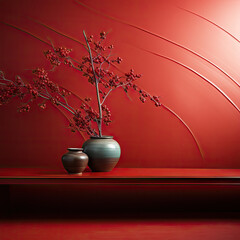 Simple red background with a gradient. Created with generative AI