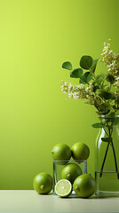 lime color background. Created with generative AI