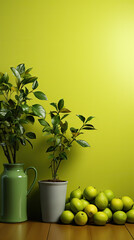 lime color background. Created with generative AI