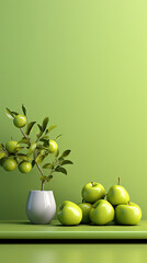 lime color background. Created with generative AI