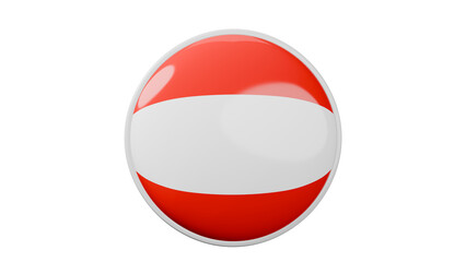 Austria Circle flag icon. Transparent backgound. 3d rendered with alpha channel. Round shape. Austrian	