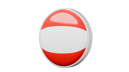 Austria Circle flag icon. Transparent backgound. 3d rendered with alpha channel. Round shape. Austrian	