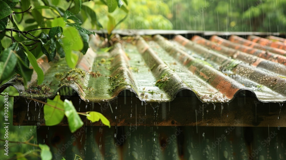 Sticker The gentle patter of rain on a tin roof creates a soothing melody, lulling you into a state of relaxation and peace.